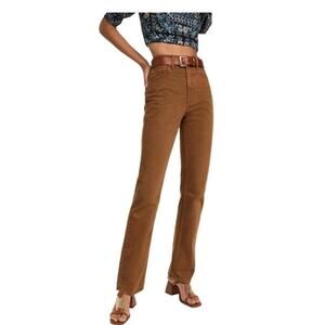EUC Ulla Johnson Agnes Jean Brown High Rise Straight Leg Pants Size 26